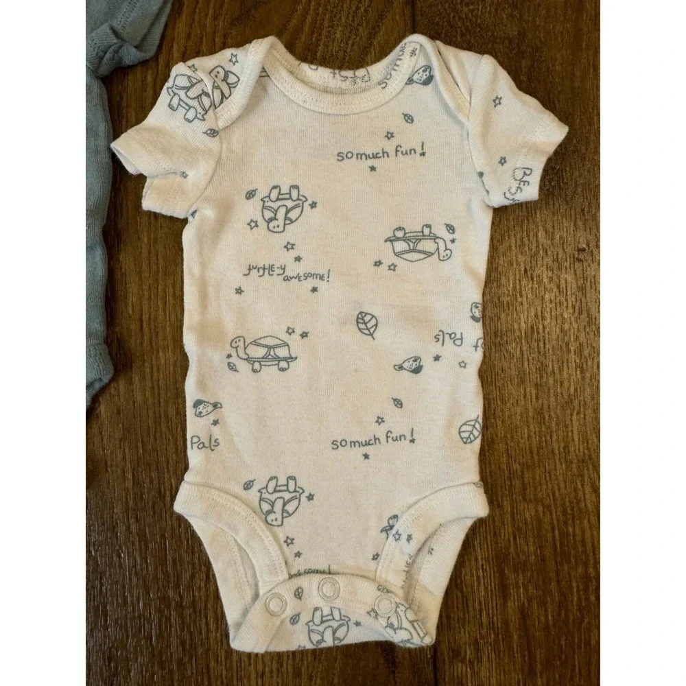 Carters Baby Boy Preemie Lot Bodysuits Tees Animal‎ Dog Turtle Best Pals Clothes